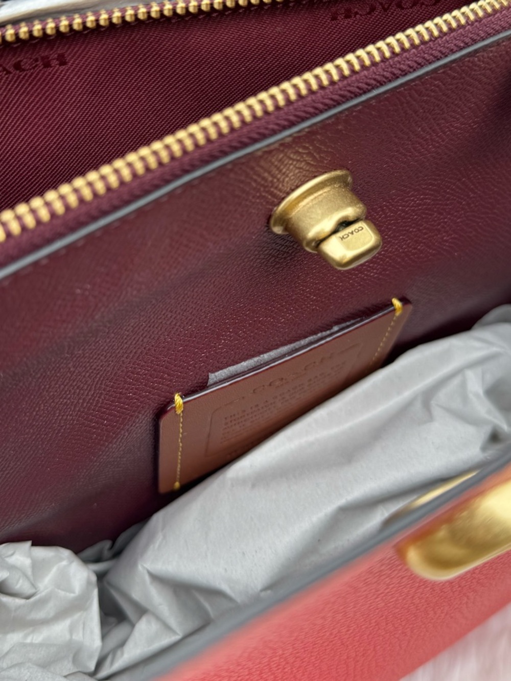 NWT Coach Willow Tote Sport Red Colorblock Purse - Picture 4 of 4